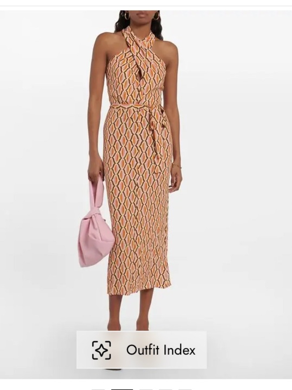 Velvet by Graham and Spencer Halter Dress in Geometric Print